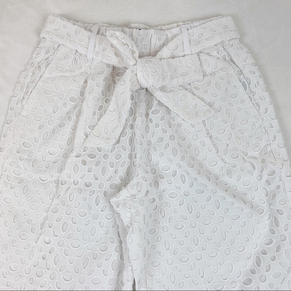 J Crew tie Waist eyelet cropped pants high rise - Picture 2 of 11